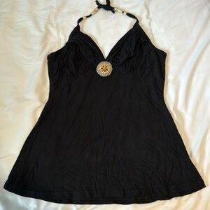 Black Beaded Halter top